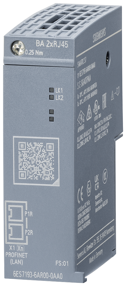 6ES7193-6AR00-0AA0 ET 200SP, Busadapter BA 2xRJ45